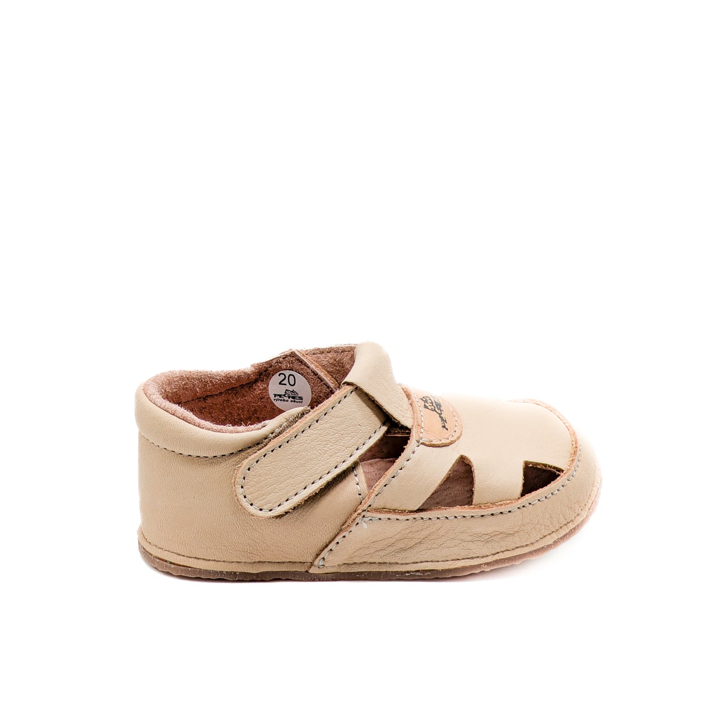 PEGRES barefoot toddler sandal leather beige
