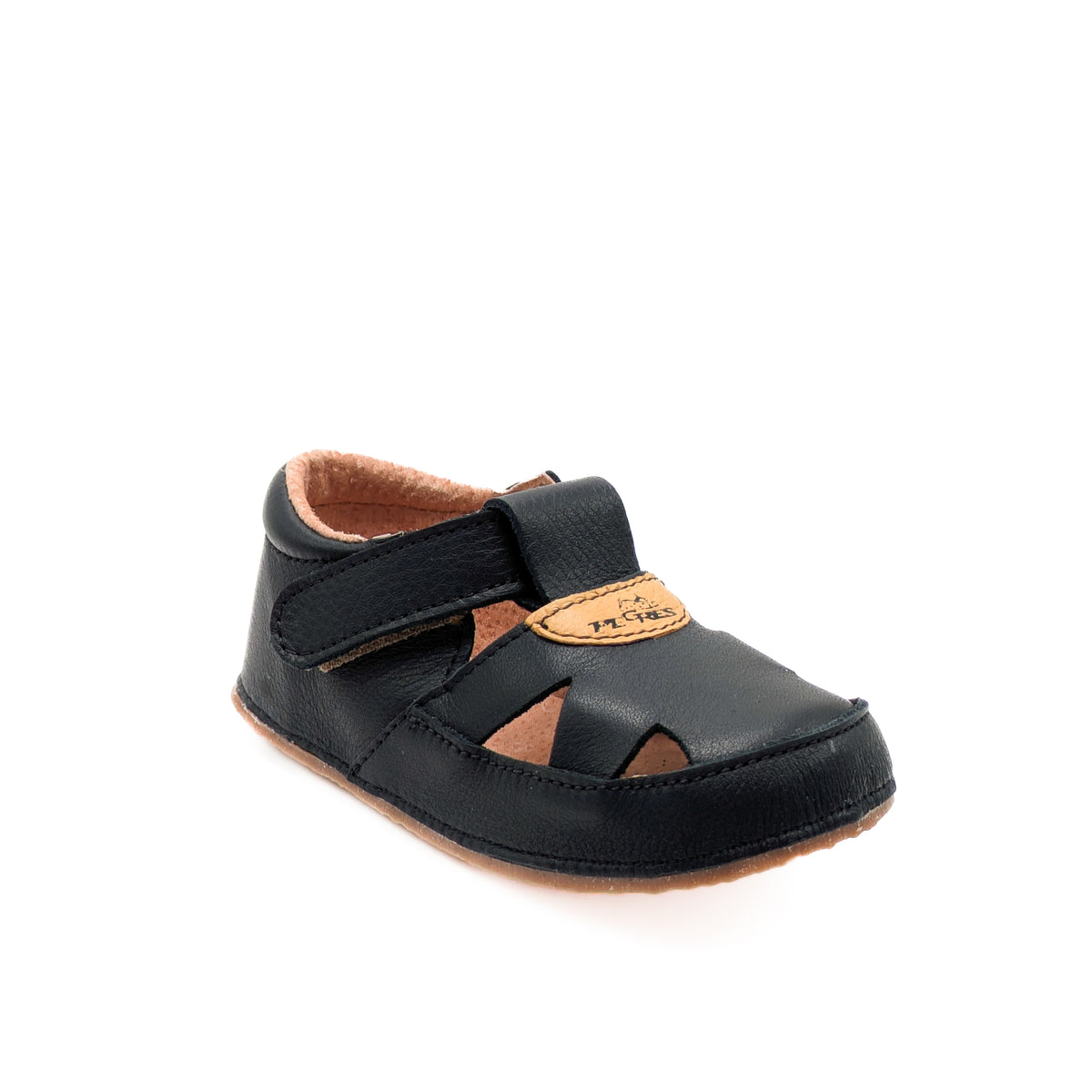 Pegres B1096 Toddler Leather Sandal Black