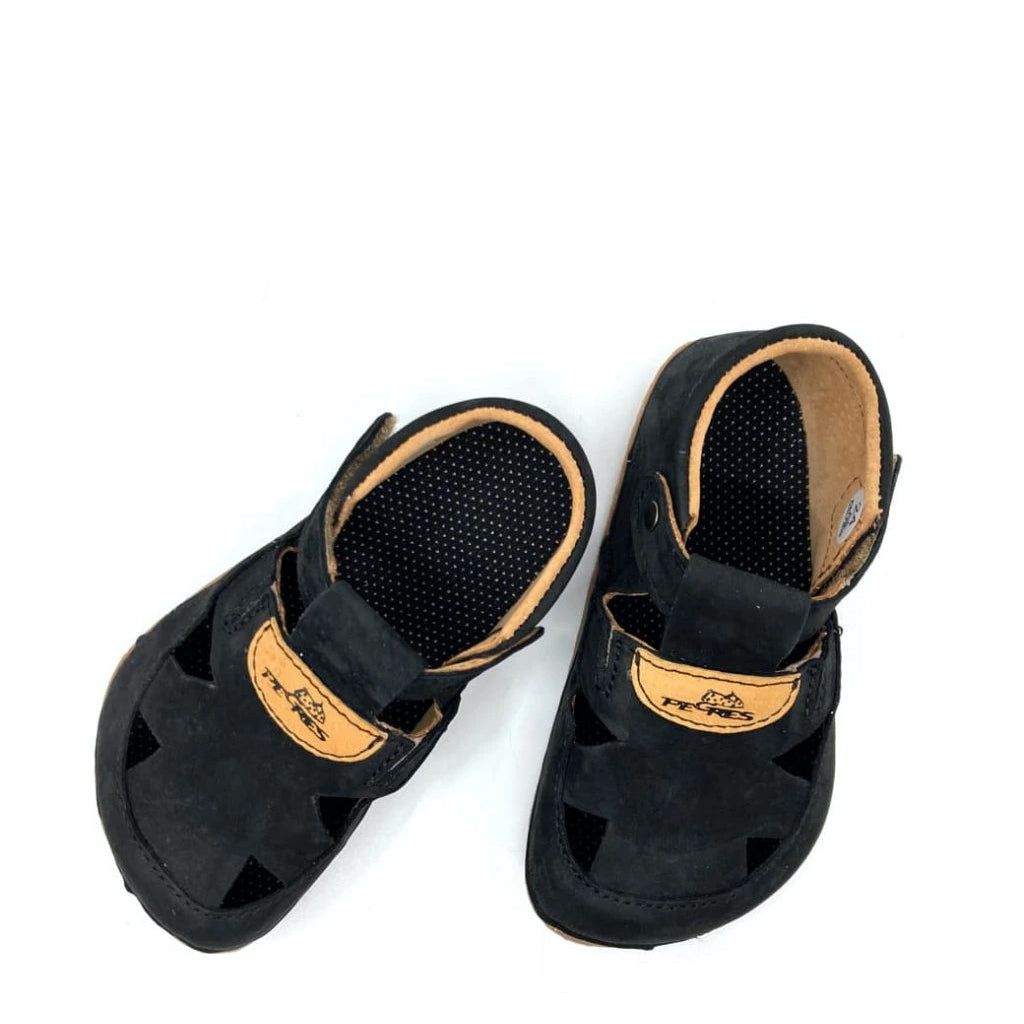 Pegres B1096 Toddler Leather Sandal Black