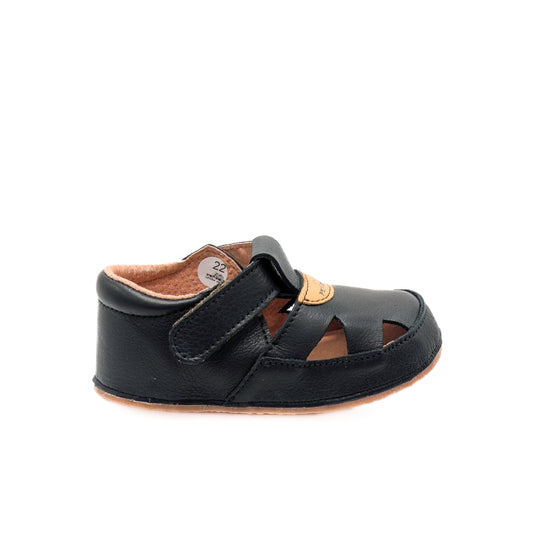 Pegres B1096 Toddler Leather Sandal Black
